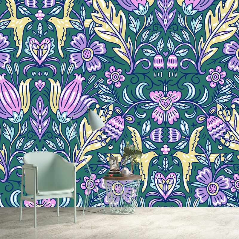 Environmental Illustration Mural Wallpaper Plant Decoration Indoor Mural