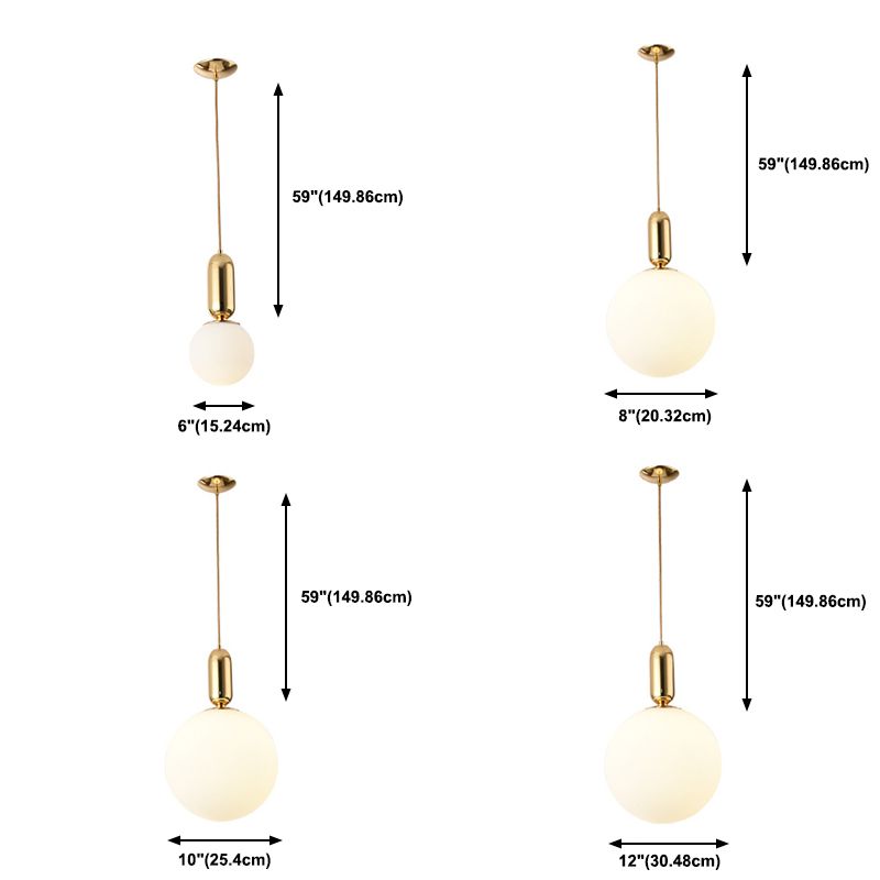 Weißer Globus Anhänger Leichtes nordischer Stil 1 Lichtdecke mit Glas für Wohnzimmer