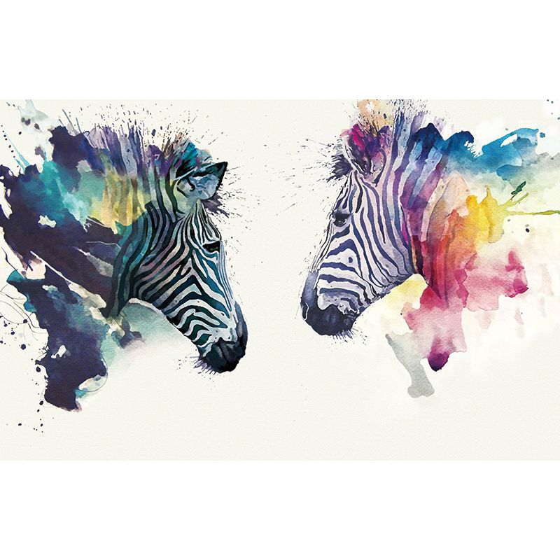 Cool Zebra Mural Wallpaper for Accent Wall, Black and White, Personalized Size Available