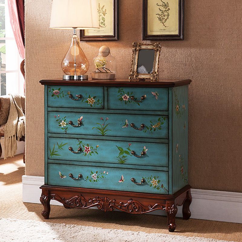 Traditional Storage Chest Solid Wood Storage Chest Dresser with 5 Drawers