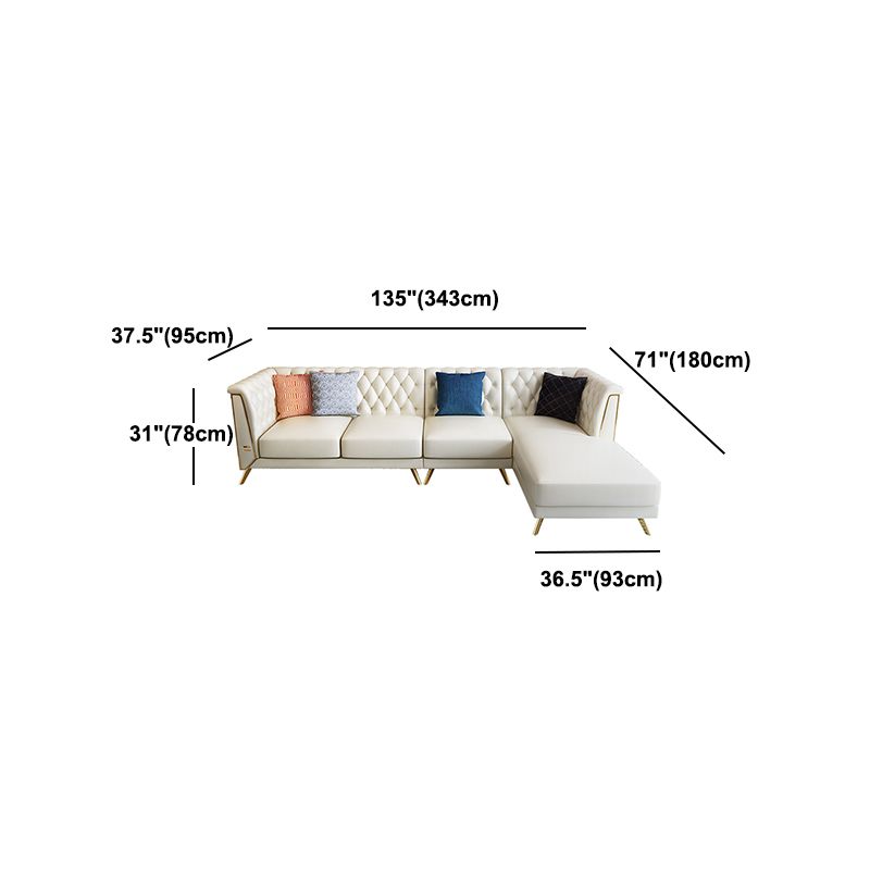 Genuine Leather Tufted Back Pillow Top Arm Sofa/Sectionals with Wear-Resistant