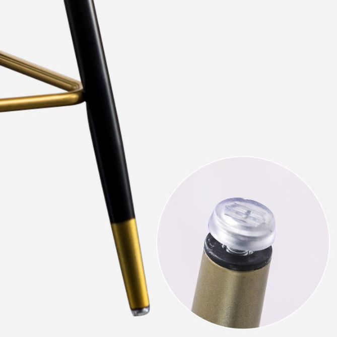 Flannel Seat Barstool Nordic Style Iron 4 Legs Bar Stool for Dining Room