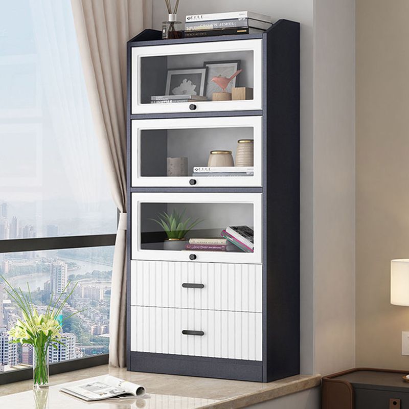 Contemporary Wood Bookshelf Standard Book Shelf for Home Office 11.8" Wide