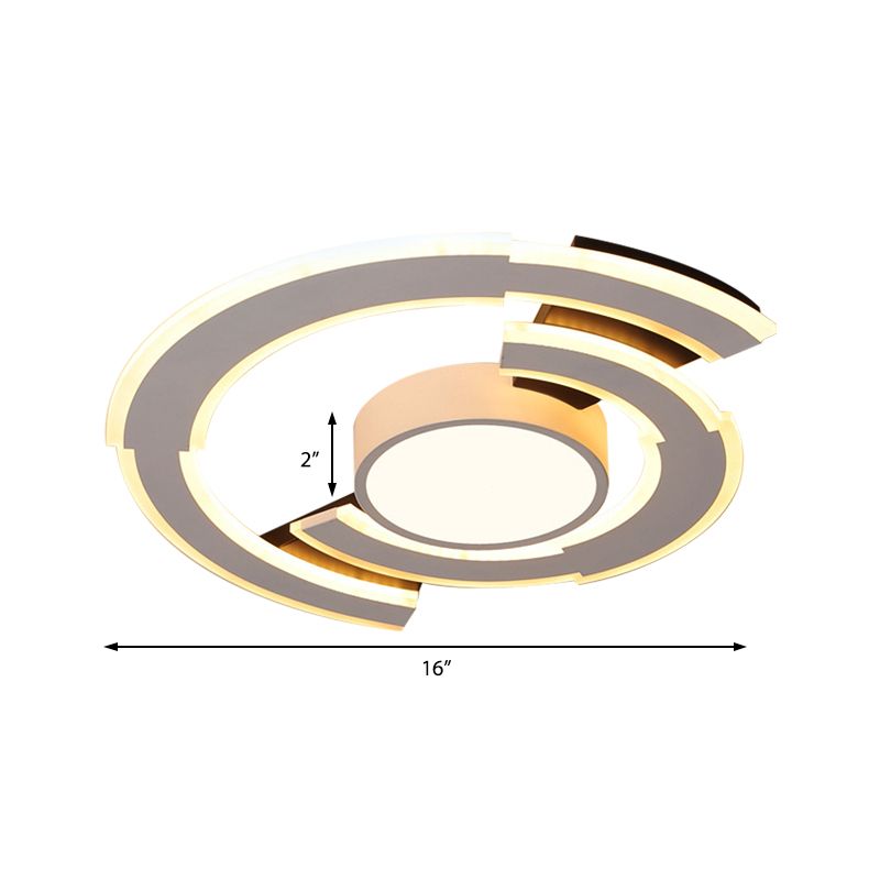 16 "/ 19.5" / 23.5 "lámparas de iluminación horizontal modernas acrílicas cálidas / tipo de techo blanco integrado