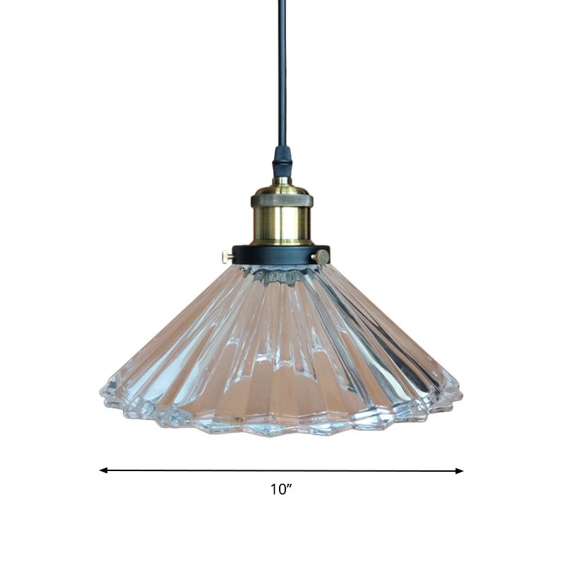 Konisches Schlafzimmer kleine Suspension Lampe rustikales, gerippt