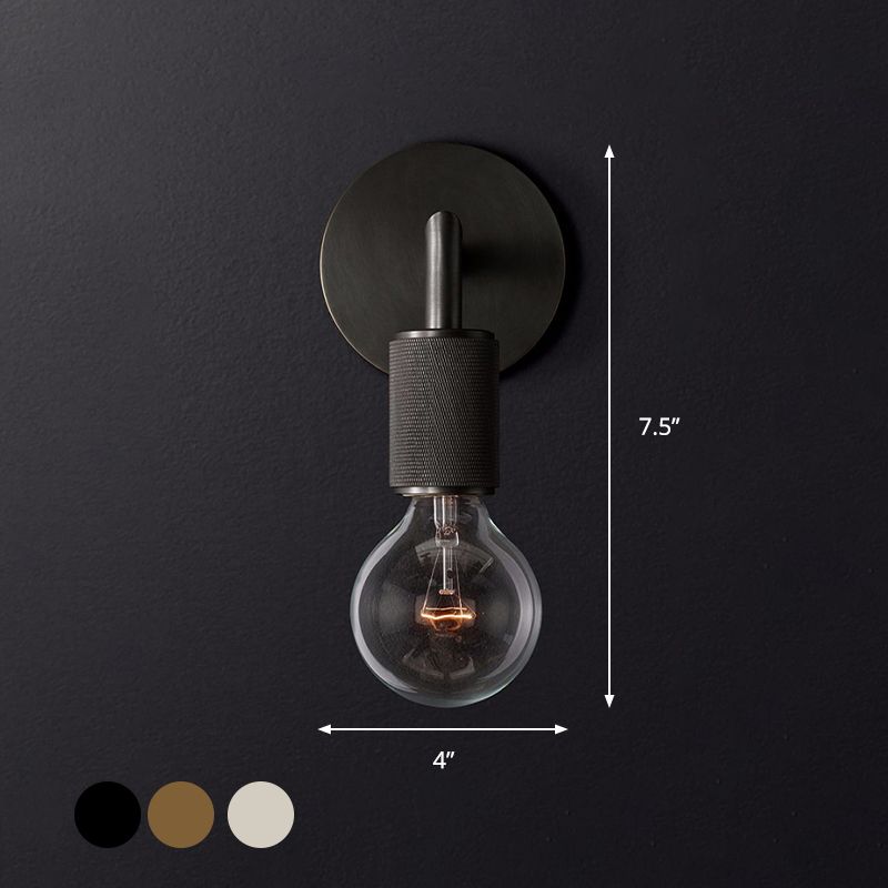 Lampada a parete in metallo a bulbo nudo, lampada da scarpa interno minimalista 1/2 luci in nero/ottone/cromo con braccio quadrato
