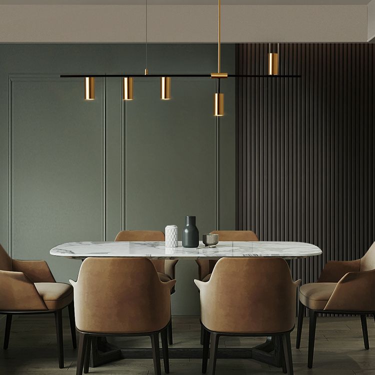Cylinder Island Pendant Lights Contemporary Kitchen Island Lighting with Metal Shade