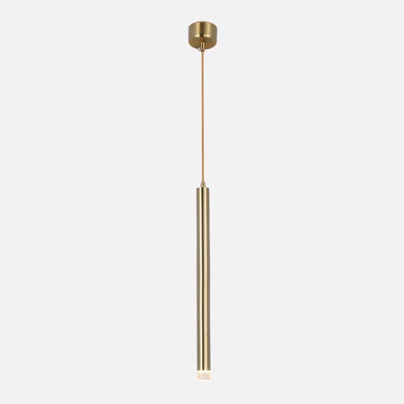 Luz de cilindro Luz contemporánea de estilo contemporáneo 1 accesorio de iluminación colgante de luz en oro