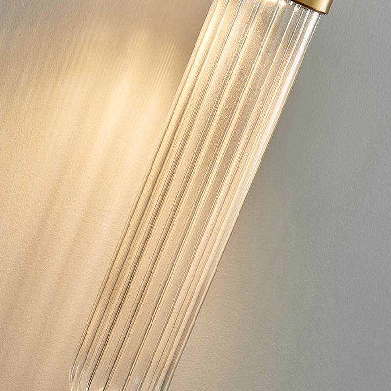 Linear Shape Metal Vanity Lamp Modern Style 2 Lights Vanity Light Fixture in Gold