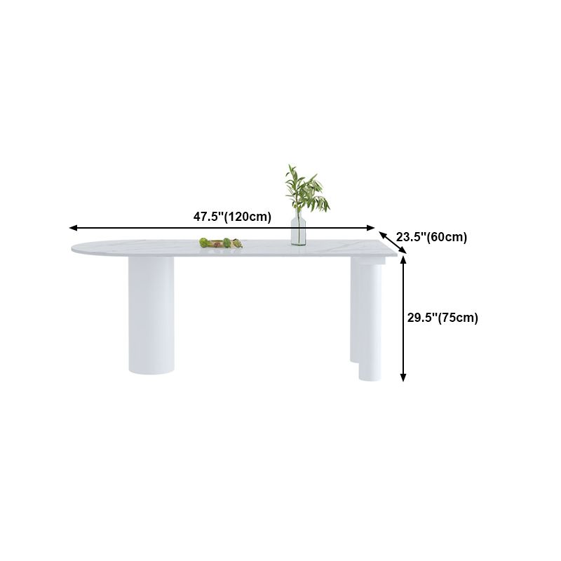 Free Form Sintered Stone Top Table for Restaurant Luxury White Table with 3 Legs