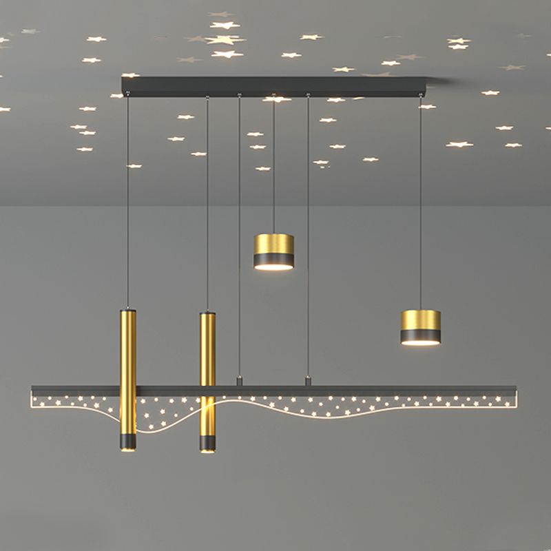 Contemporary Style Cylinder Island Lighting Metal Island Lighting Fixtures