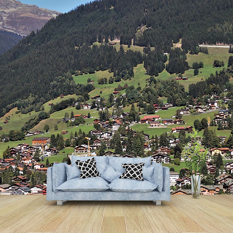 Environment Friendly Resistant Mural Wallpaper Village Living Room Wall Mural