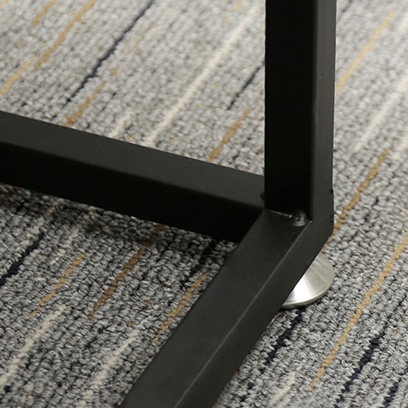 Rectangular Wooden Cocktail Table Metal Frame Coffee Table in Black