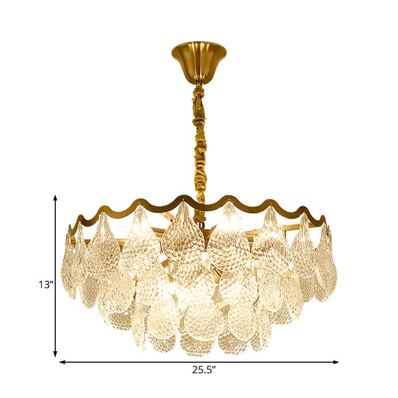 25.5 "/31.5" Iluminación de araña de ancho de ancho Nordic Crystal Gold 8/15 Bulbos Luz de techo colgante para sala de estar