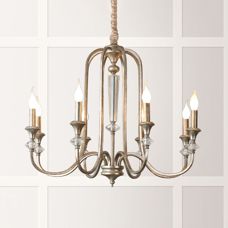 Lampada candele in stile coloniale Lumo Lampada a sospensione del soffitto metallico per soggiorno