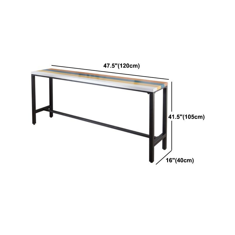 Industrial 1/5 Pieces Bar Table Set Rectangle Wood Counter Table with High Stools for Bar