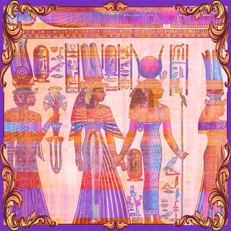 Bohemian Gypsies Wall Mural Decal for Living Room Customized Size Wall Art in Purple-Pink