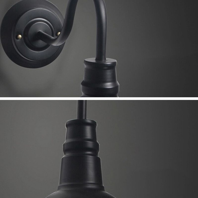 Luz de la pared de la pared industrial Luz de pared 1 Light Metal Wall Donce Black