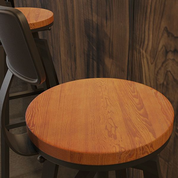 Adjustable Armless Height Stool Industrial Counter Stools with Black Base