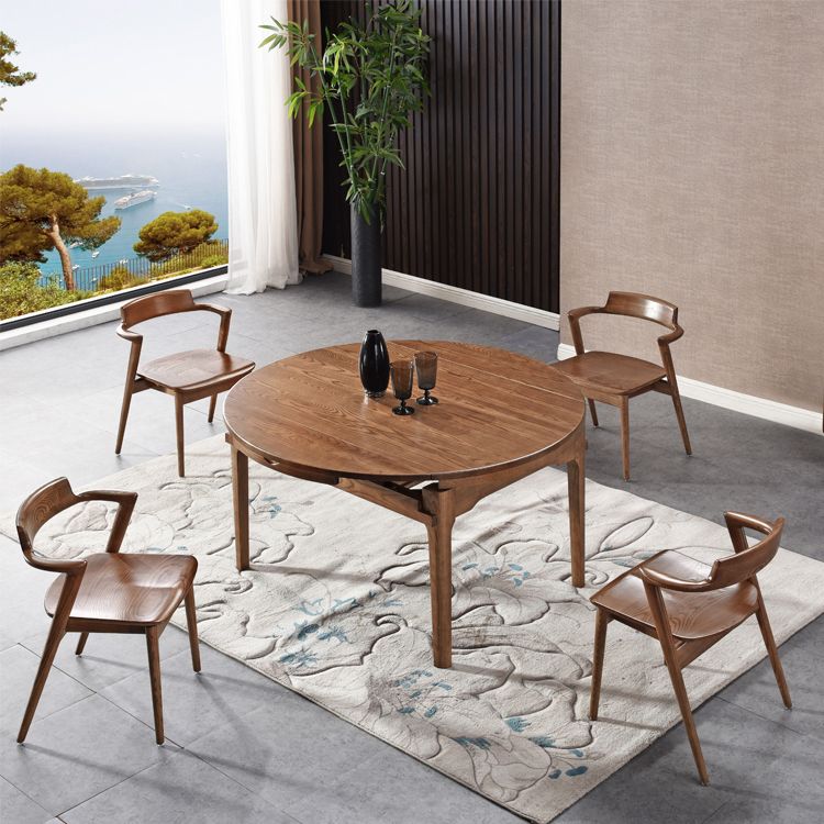 Solid Wood Dining Arm Chair Traditional Dining Accent Chair for Home