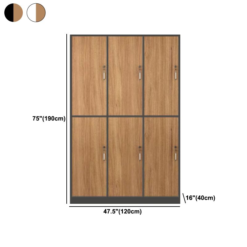 Contemporary Brown Storage Cabinet Manufactured Wood Hinged Door Cabinet
