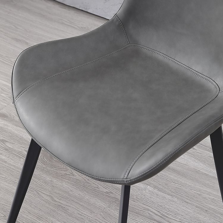 Silla auxiliar de cuero para el hogar contemporánea, acabado mate, sillas de comedor Parsons