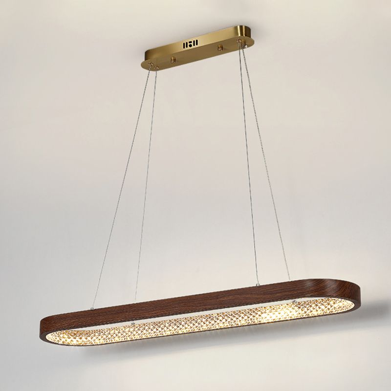 1 Light Oval Island Lights Contemporary Metal Island Pendants for Kitchen