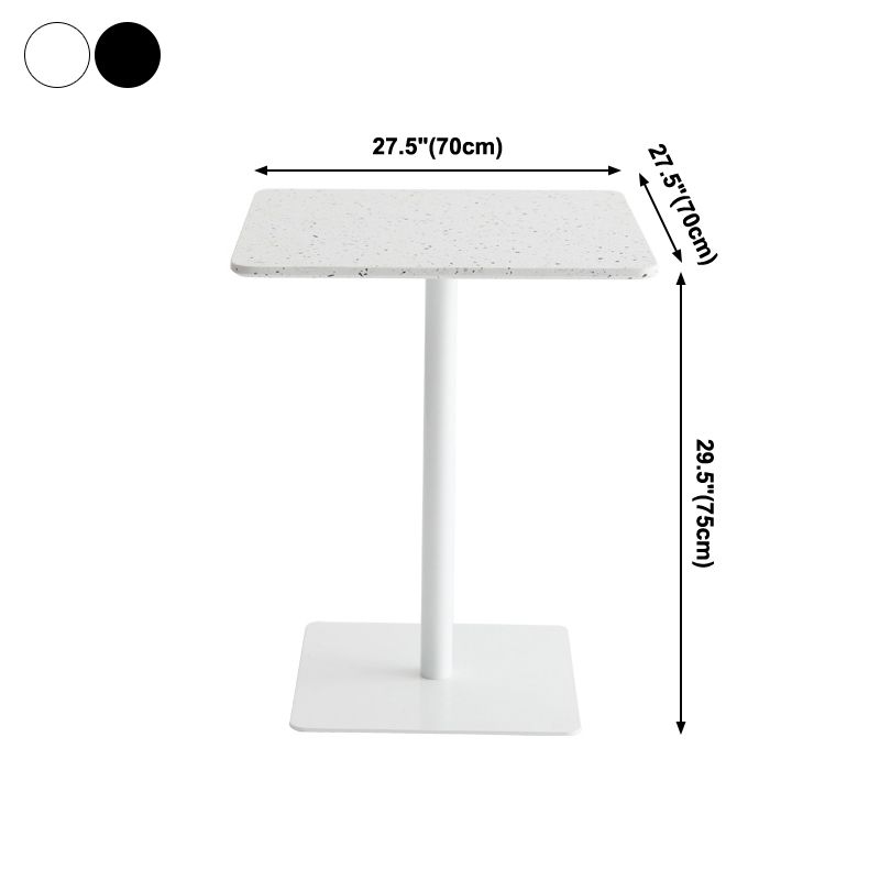 Metal Industrial Square Dining Table Concrete Top Table with Pedestal Base