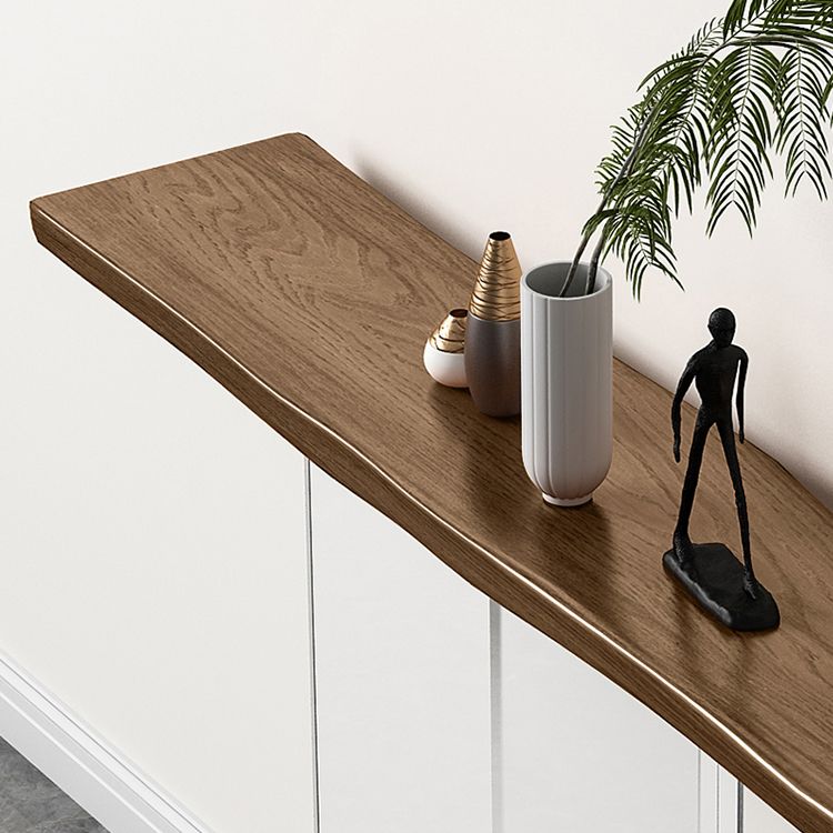 Solid Wood Rectangle Console Table 29.53-inch Tall End Table with Acrylic Leg