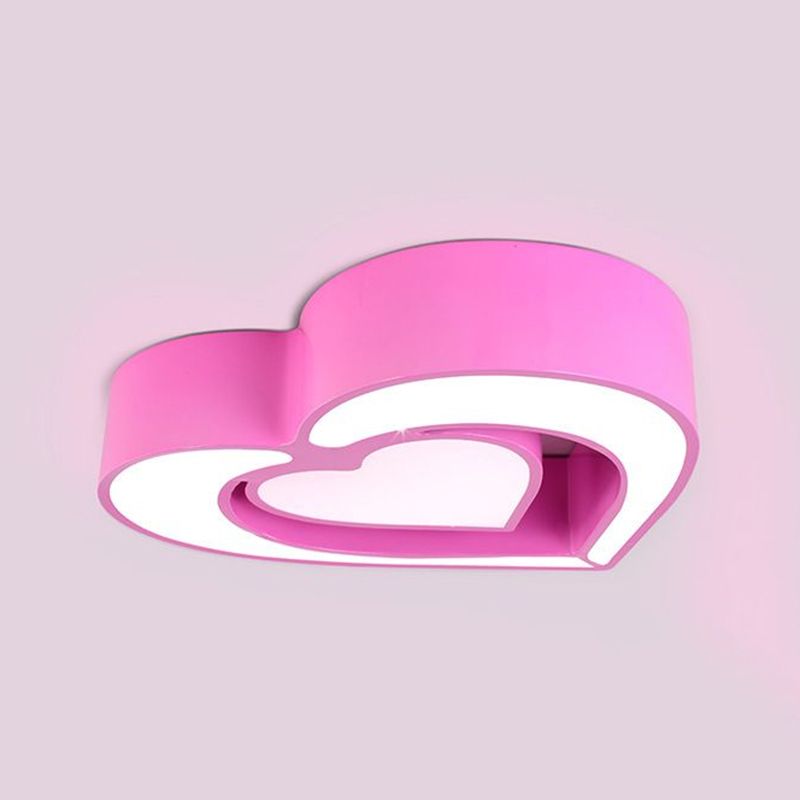 Metall-Loving-Heart-Unterputz-LED-Deckenleuchte im Cartoon-Stil für die Oberflächenmontage im Schlafzimmer