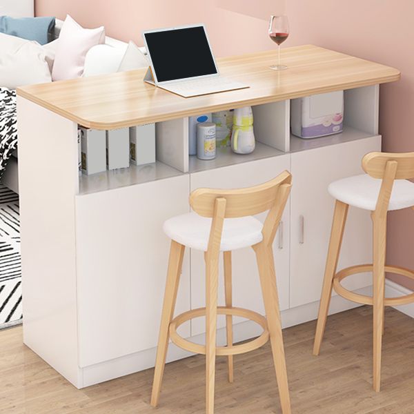 Rectangle Bar Table Wood Dining Table for Kitchen Living Room