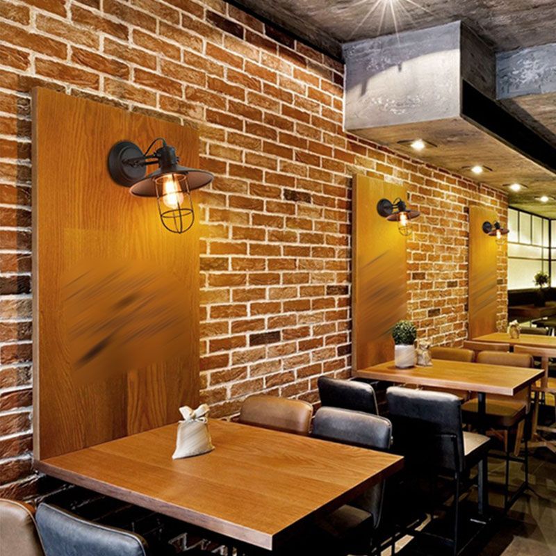 Industrial Style Wall Light Fixture Metallic Shade Light Sconce Light Fixture