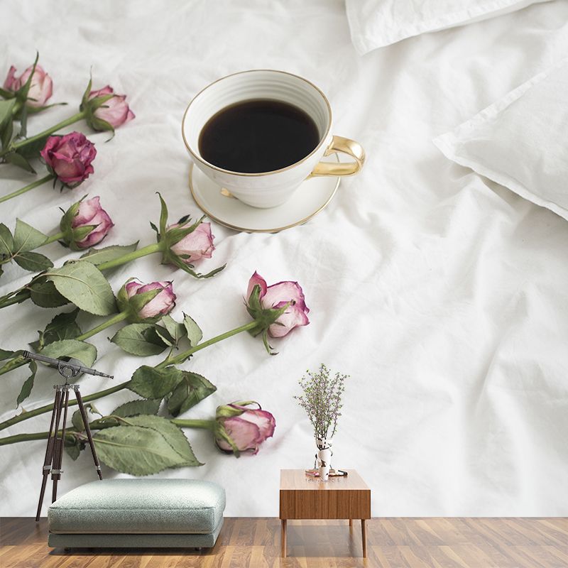 Environment Friendly Resistant Mural Wallpaper Roses Living Room Wall Mural