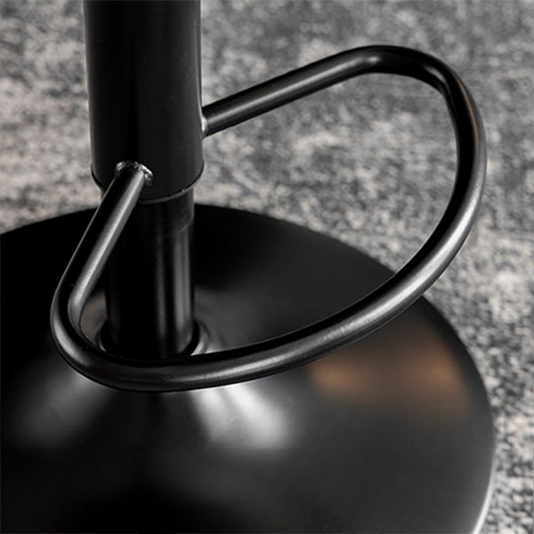 Scandinavian Metal Barstool Faux Leather Low Back Counter Stool with Iron Base