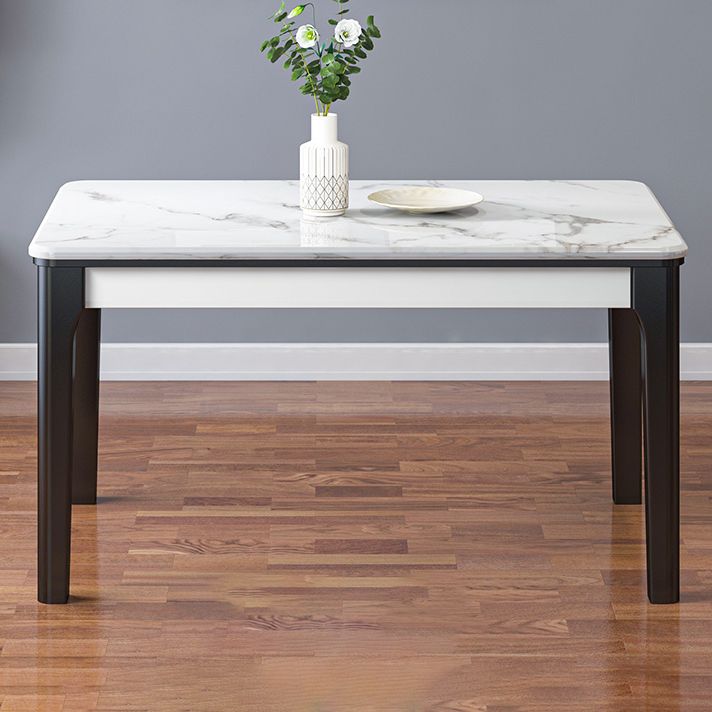 Dining Room Set Modern with Sintered Stone Dining Table and Solid Wood Chairs