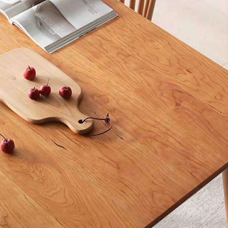 Mesa de comedor rectangular moderna mesa de madera maciza con 4 patas para la cena de cocina en casa