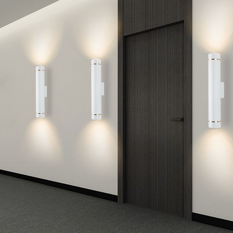 2 Lights Cylinder Wall Lights Modern Style Metal Wall Lighting Fixtures