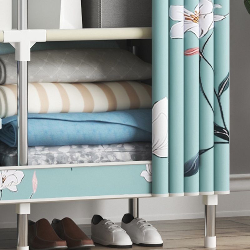 Contemporary Style Wardrobe Metal Bedroom Wardrobe Closet with Shelves