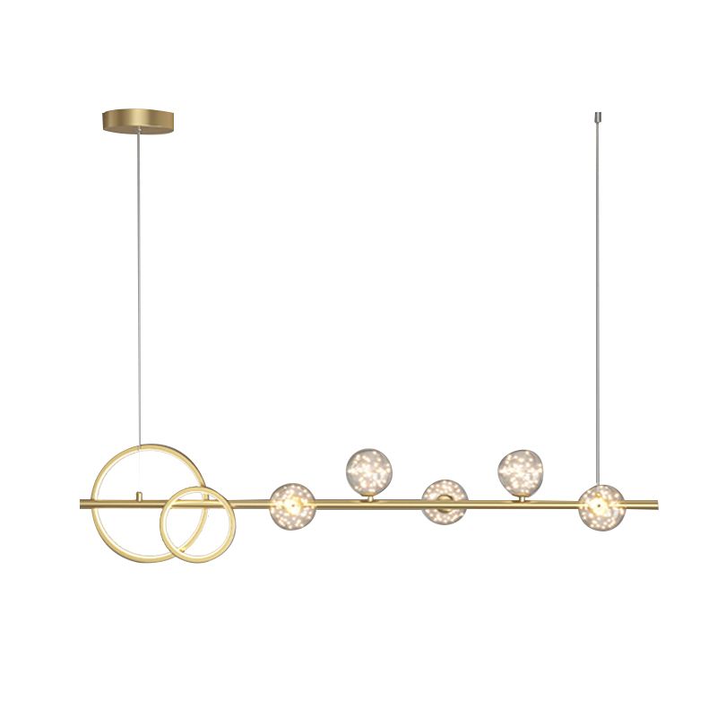 Modern 6/7-Light Golden Kitchen Island Lighting LED Unique Island Pendant Lighting