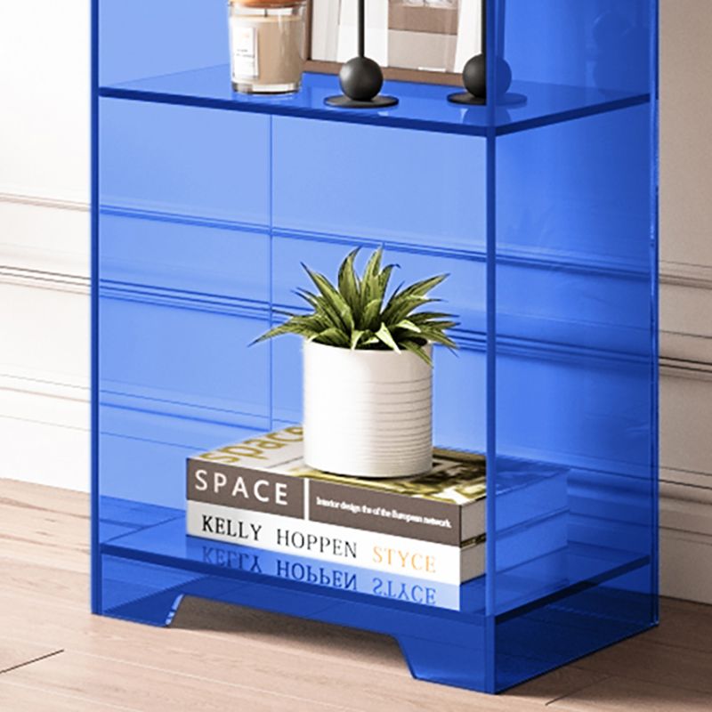 Contemporary Closed Back Standard Bookshelf Acrylic Bookcase for Study Room