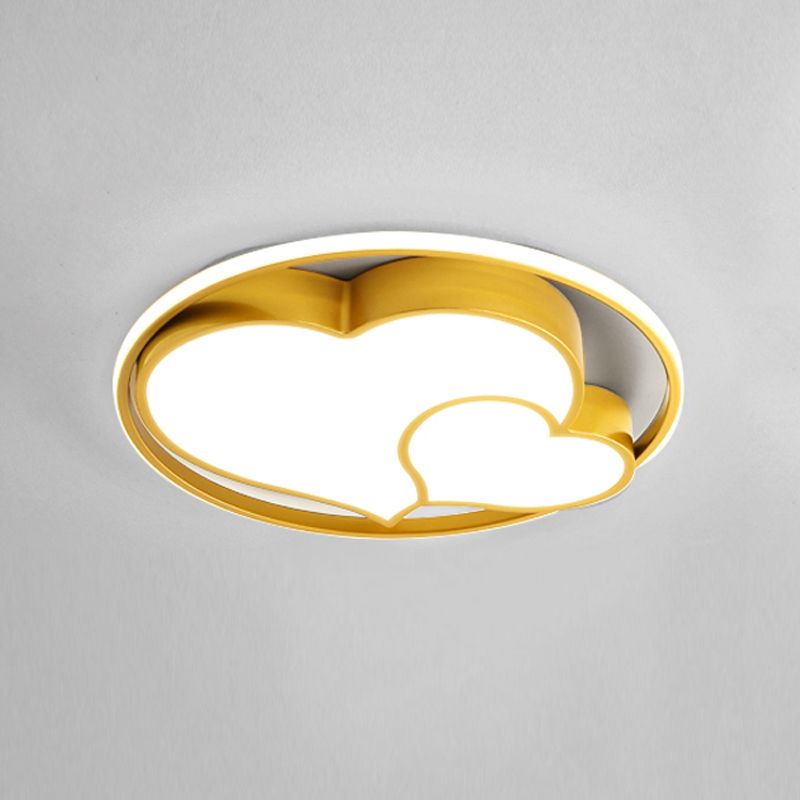 Nordic Heart Shape Ceiling Mount Light 3-Light Bedroom Ceiling Lamps with Acrylic Shade
