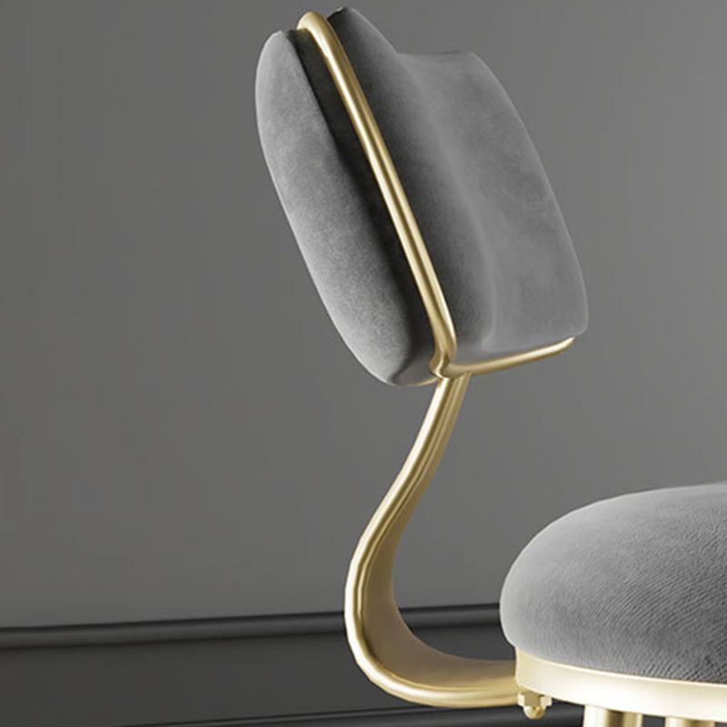 Glam Low Back Bar Stuhl Fußstütze Round Polstered Counter Heighing Stool