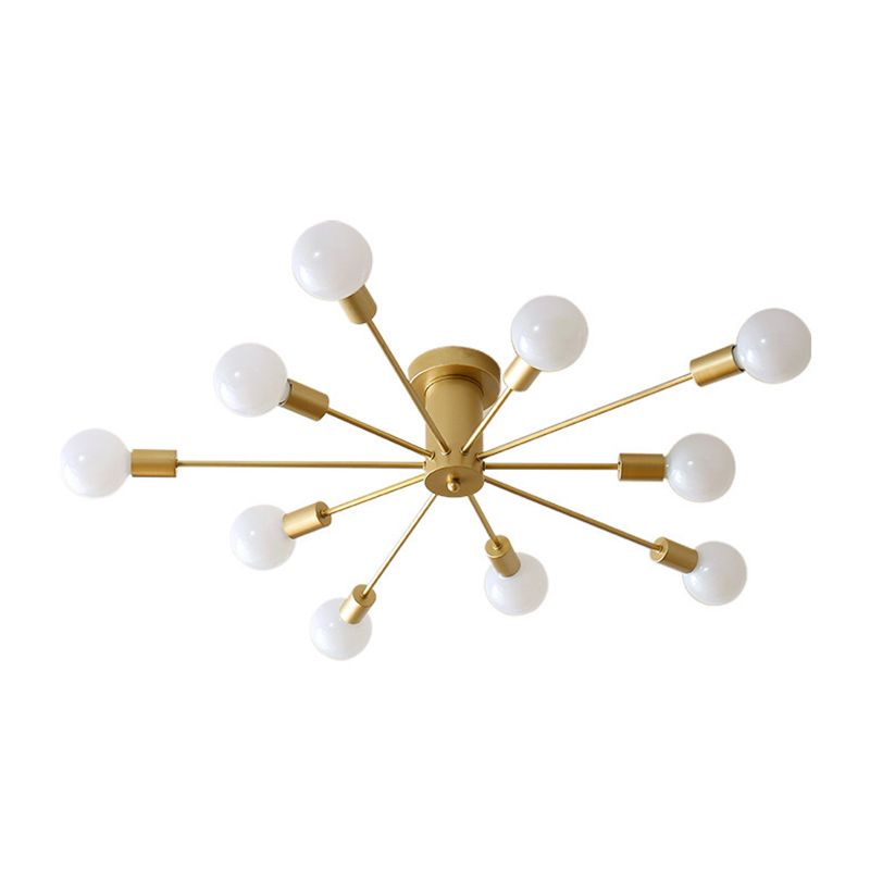 Industrial Style Iron Ceiling Light with Glass Shade for Bedroom