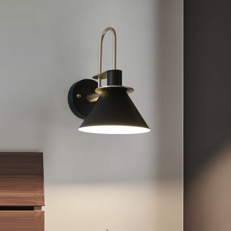 Geometric Shade Metal Wall Sconce Industrial Style Single Light Wall Mounted Light