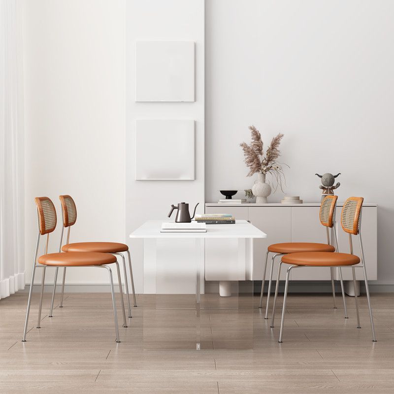 Contemporary Kitchen Dinner Table Stone Rectangle Dining Table