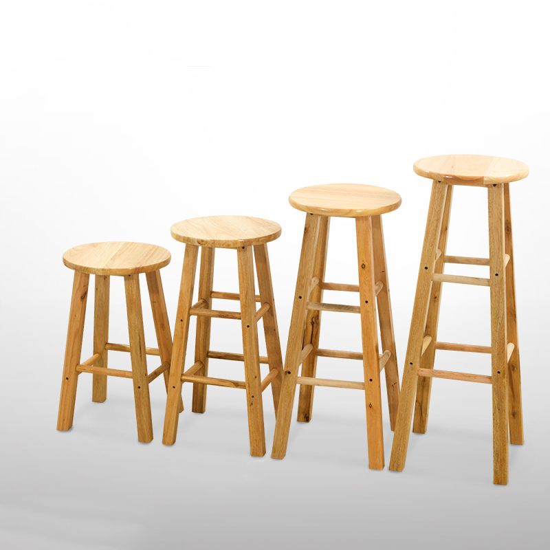 Tabouret de bar nordique en bois beige, tabouret haut rond d'intérieur de 31,5 po de hauteur, 1 pièce