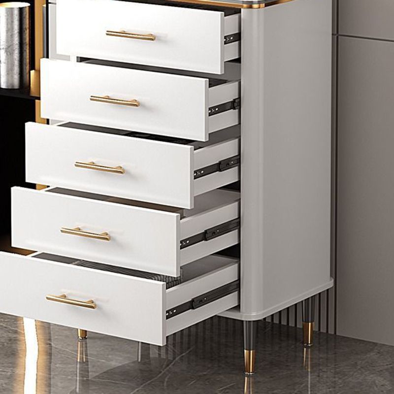 Contemporary Glam Storage Chest Marble Storage Chest Dresser for Home