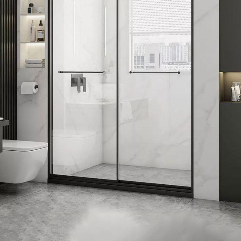 Tempered Shower Bath Door Transparent Metal Framed Sliding Shower Door