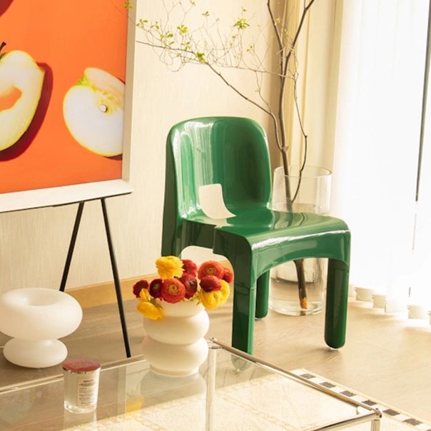 Plastic Open Back Dining Chair Stackable Side Chair for Dining Room