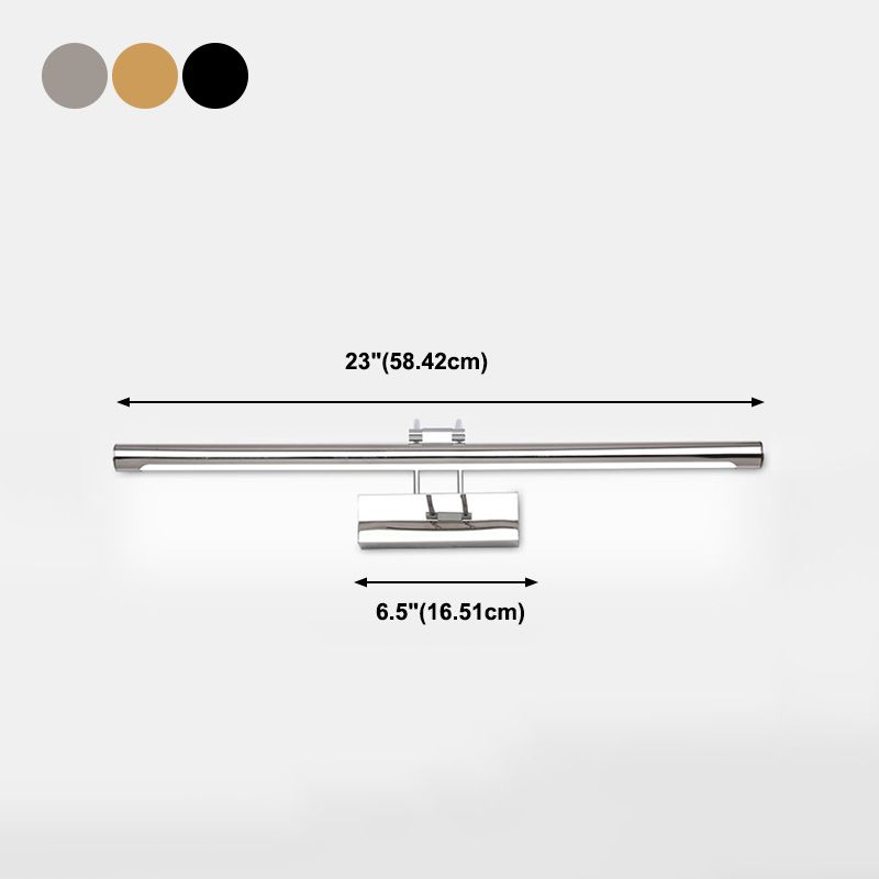 Linear Shape Metal Wall Sconce Modern Single Light Mirror Wall Mounted Lighting